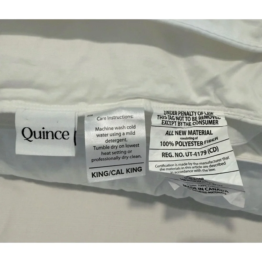 Quince Premium Down Alternative Comforter White King/Cal King Cotton Shell